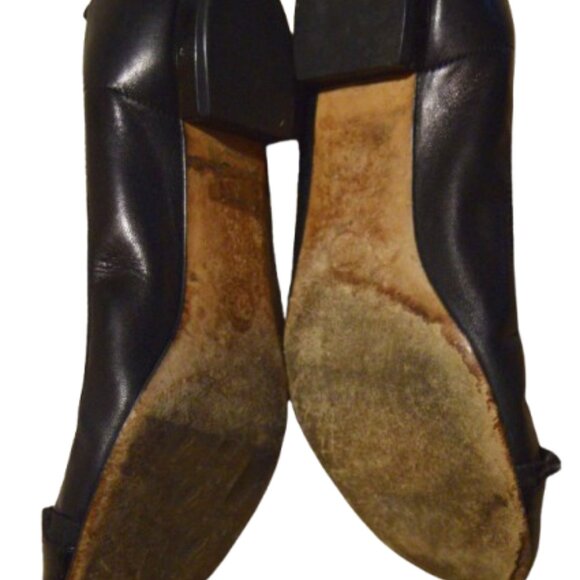 Chanel Black Patent Cap Toe Ballet Flats Size 36 (US 6) Classic CC Logo - Picture 6 of 6